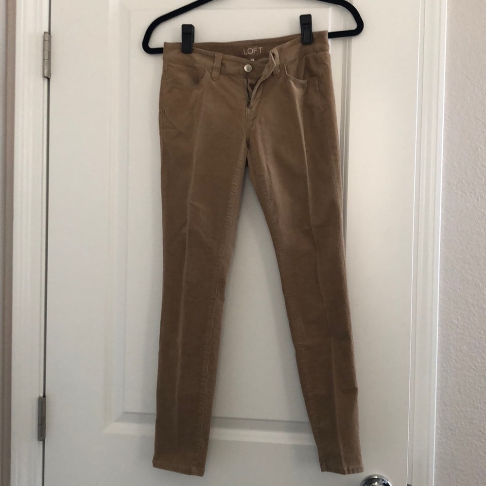 Tan corduroy skinny pants